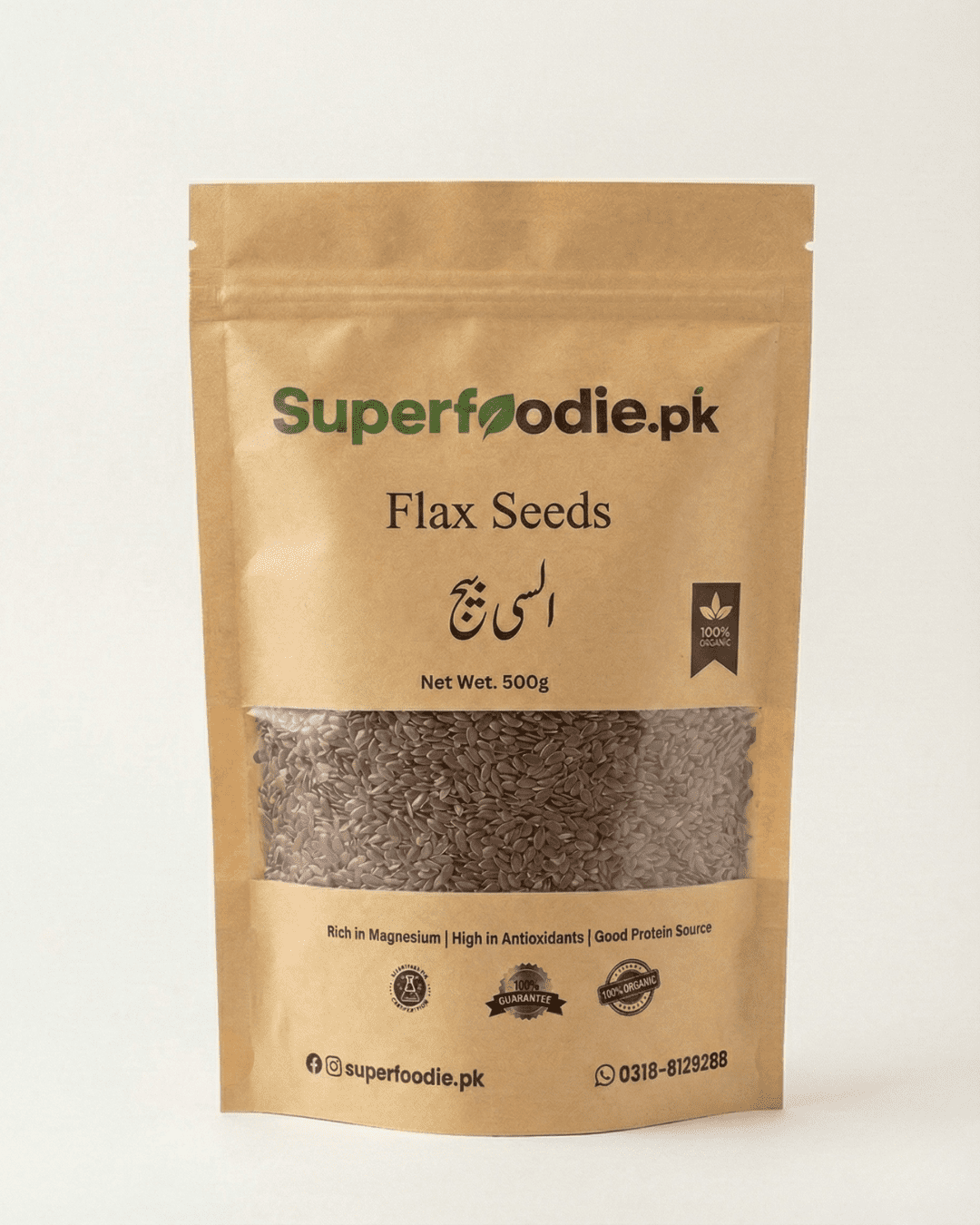 5 Bag of flax seeds packaging